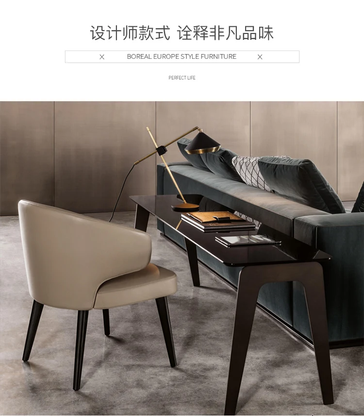 Customized Nordic Solid Wood Cloth Home Dining Chair Modern Simple Negotiation Table Coffee Shop Leisure Back Light Luxury Desk |