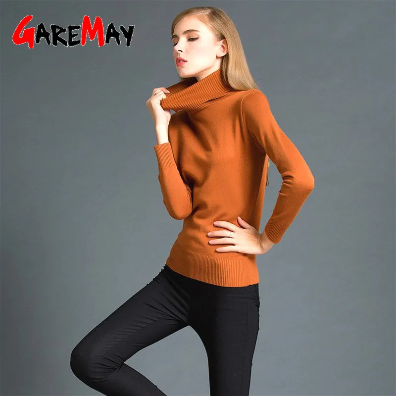 GareMay 2022 осень зима свитер Женский вязаный пуловер длинный рукав водолазка тонкий