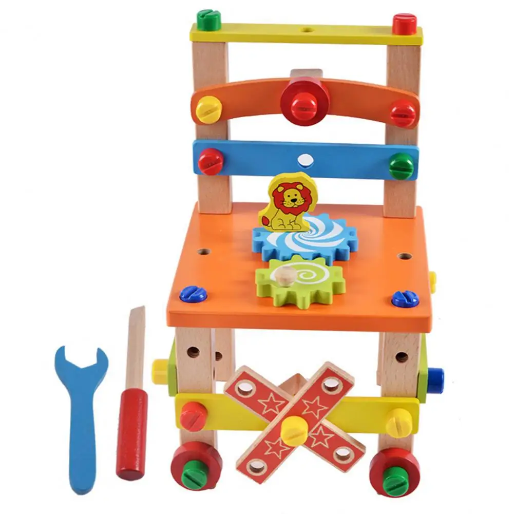 Children Wooden Assembled Chair Montessori Nut Set Combination Educational Toy | Игрушки и хобби