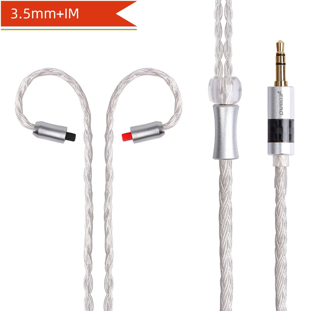 white 3.5mm IM FDBRO 16 ядер 2,5/3,5/4,4 мм с серебряным покрытием наушников обновления аудио провода наушники MMCX IE80 IM 2Pin 0,78 мм A2DC кабель SE425 SE535 - Цвет: white 3.5mm IM