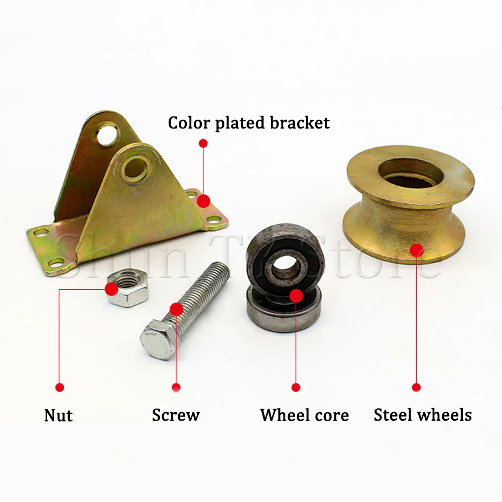 1/2/4 Pcs 2&quot Steel U-Groove Wheel Heavy Duty Rigid Caster Max Loading Capacity 551 lbs For Inverted Track Sliding Gate Industria |