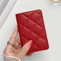cc luxury brand fashion pu leather caviar lattice pattern purses bank card credit card parking card vip card storage bag holder