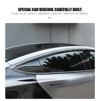 car window rain cover exterior carbonfiber accessories for tesla model 3 imported car window frame rain shield silver 4pcsset