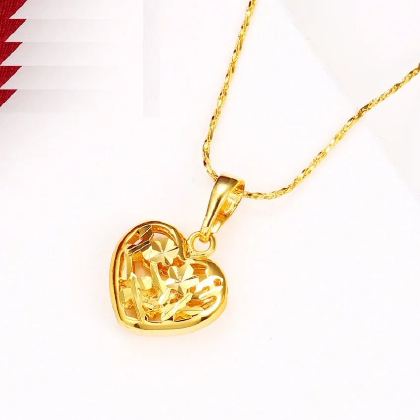 Вьетнамское Золотое модное ретро ожерелье Sarkin 24K в форме сердца для