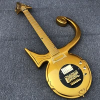 prince sword electric guitar cnc made body 22f bobble style gold hardware floyed rose bridge basswood body gold metallic finish