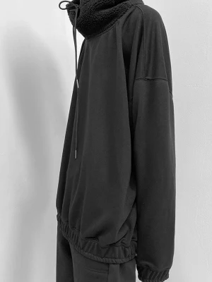 New Men's loose straight shoulder, fall and winter fashion, new Turtleneck Hoodie