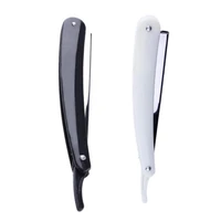 straight edge stainless steel barber razor high quality folding shaving shave eyebrow knife cut tool white black