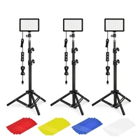 xk 70d 3 packs kit 70 led video light with adjustable tripod standcolor filters 5600k usb studio lighting kit for photography