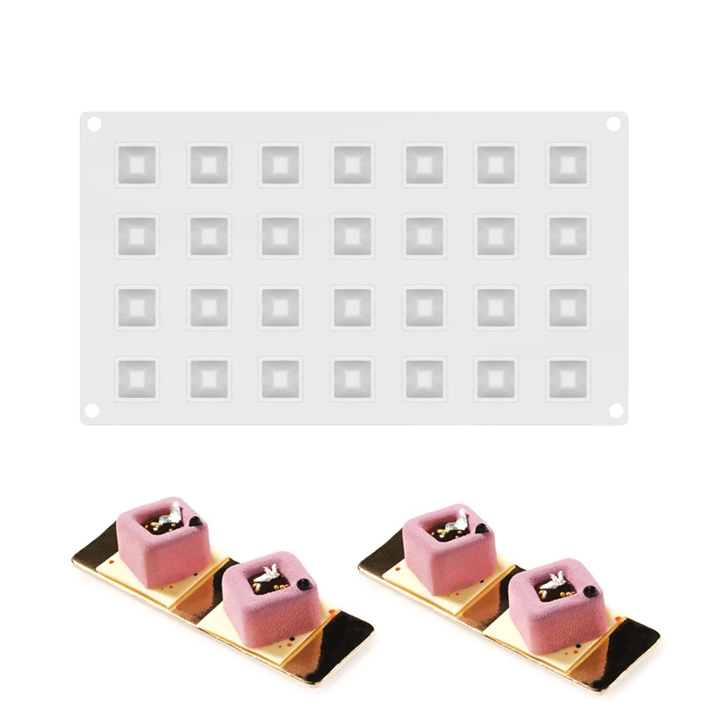 28 отверстий квадратная форма для шоколада силиконовые формы торта выпечки