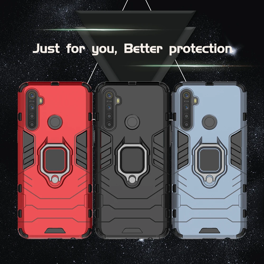 shockproof case for realme 6i 5i 6s 5s realme 5 6 pro realme 3 armor back cover hard casing with ring holder free global shipping