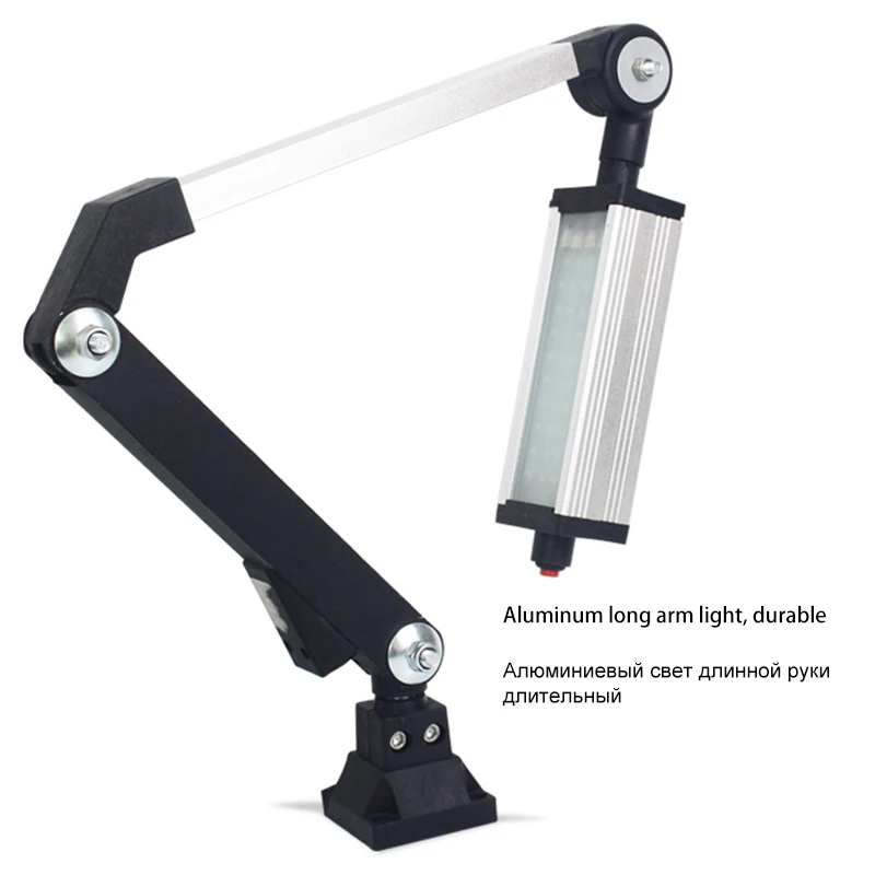 24V/220V Long Arm LED CNC Machine Lamp Industrial Milling Sewing Machine Working Lighting light 3w 24v 220v 110v machine work lights led soft flexible light bar milling light waterproof cnc equipment tool lamp
