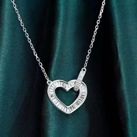 100 18k gold diamond pendant necklace woman fashion style heart shaped engagement jewelry
