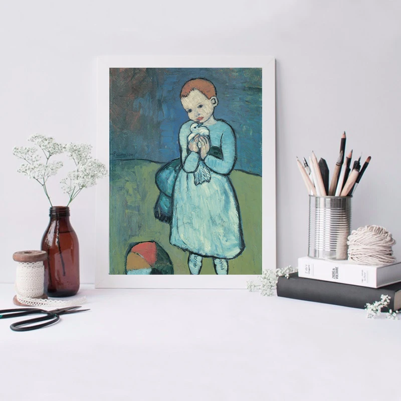 Picasso ребенка с голубем холст для живописи принт Гостиная домашний декор