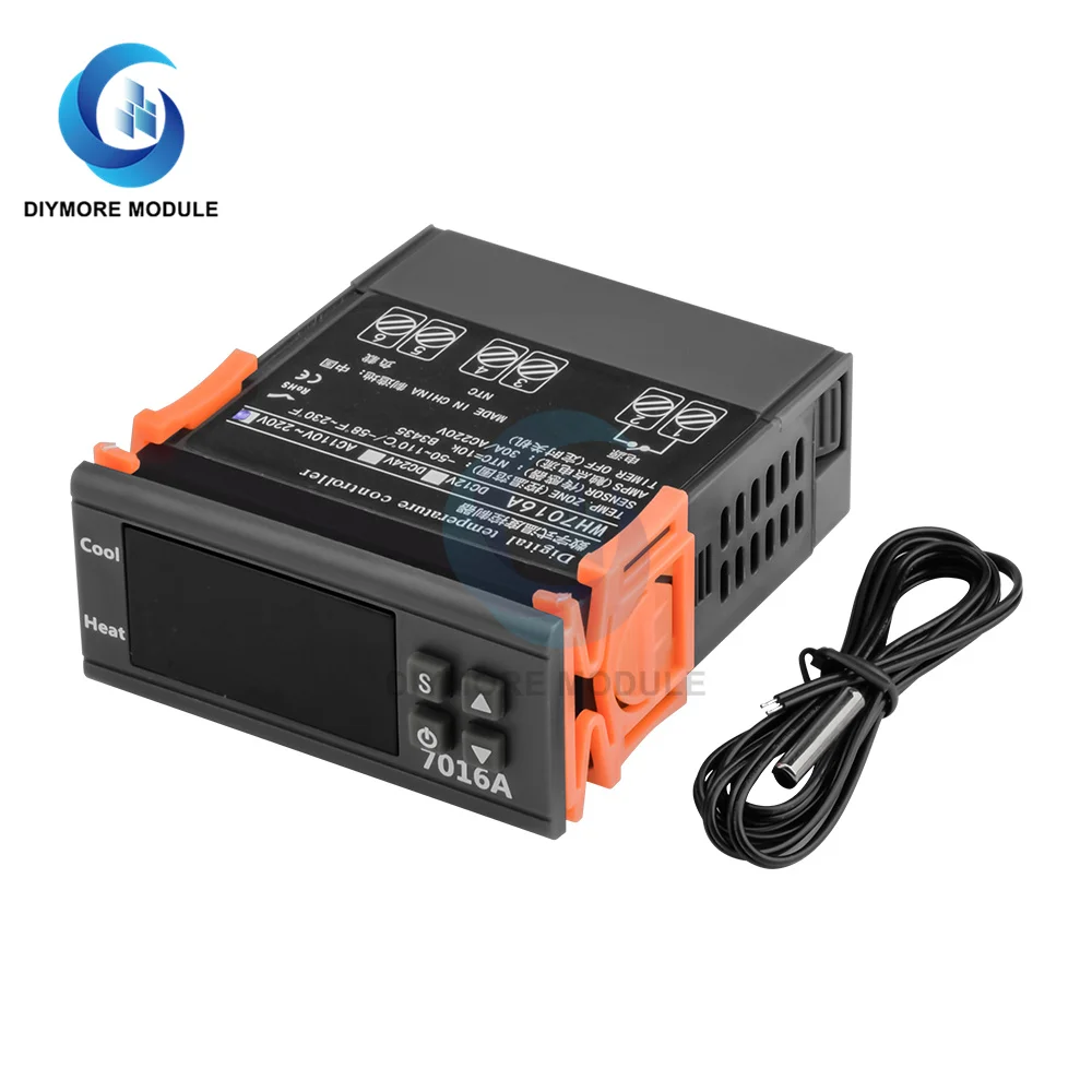 Цифровой регулятор температуры термостат с NTC сенсором нагревом и охлаждением