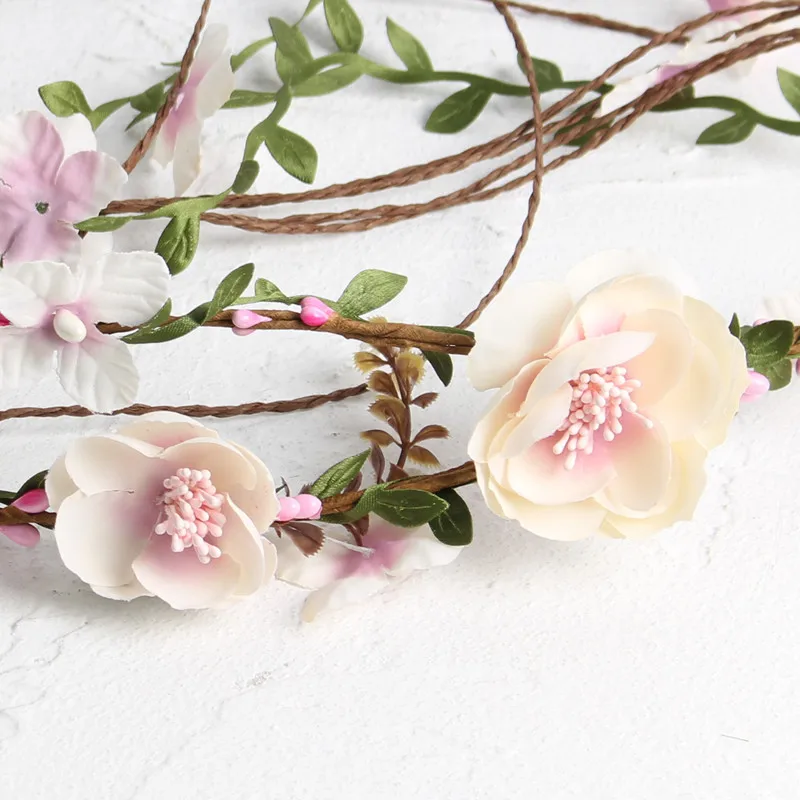 Сладкая Невеста Мори ротанг венок искусственный цветок головы волос с фото