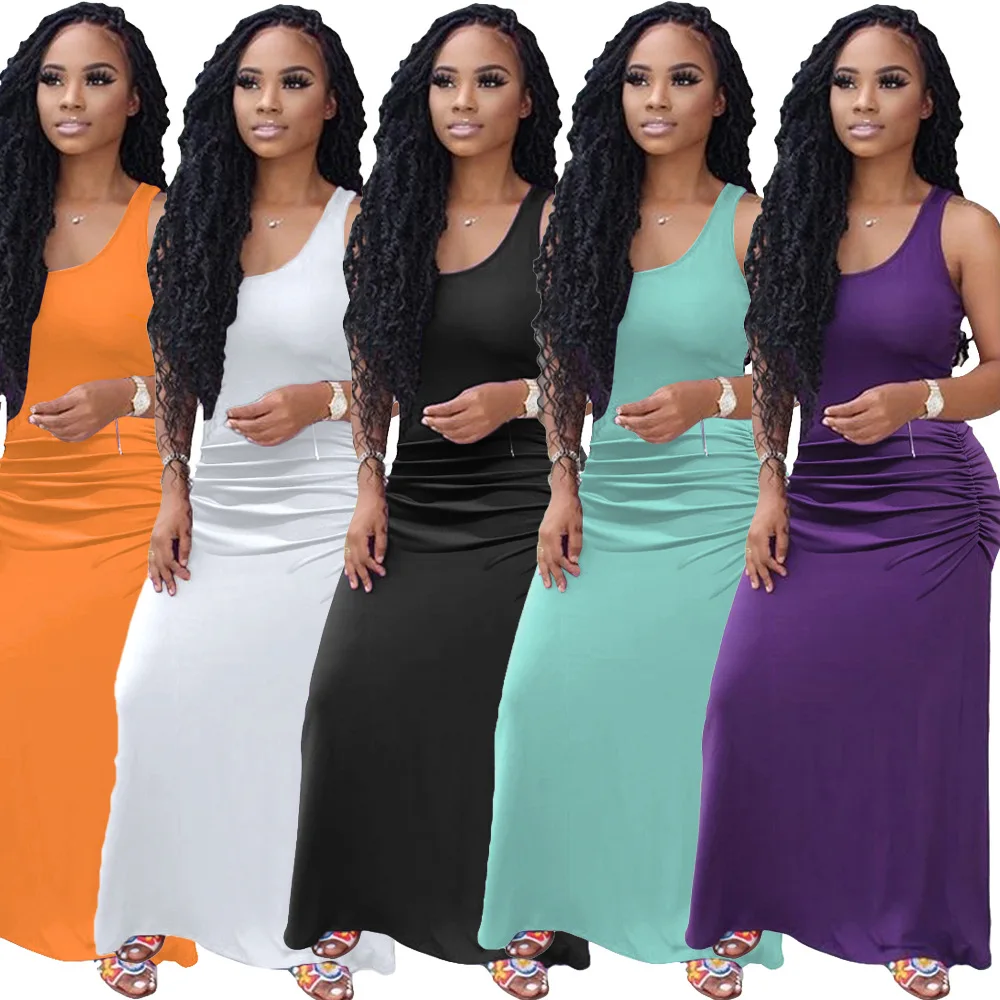 

Женское летнее Длинное Макси платье сексуальное О-образный воротник, без рукавов сексуальное Бандажное вечерние для ночного клуба Повседн...