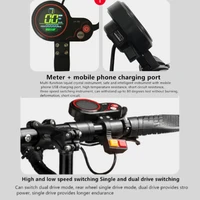 Электрический самокат для бездорожья, обладает толстыми шинами и двумя двигателями#4