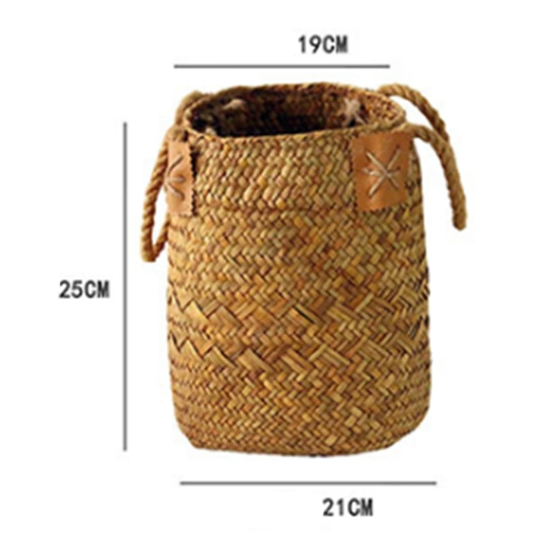 Storage Baskets Garden Flower Vase Hanging Basket Rattan Planter Potted Organizer Home Laundry with Handle | Дом и сад