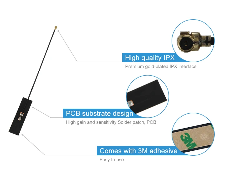 5 шт./лот WiFi антенна 2,4 ГГц антенна FPC с высоким коэффициентом усиления 3dBi PCB антенна TX2400-FPC-5015 всенаправленная антенна