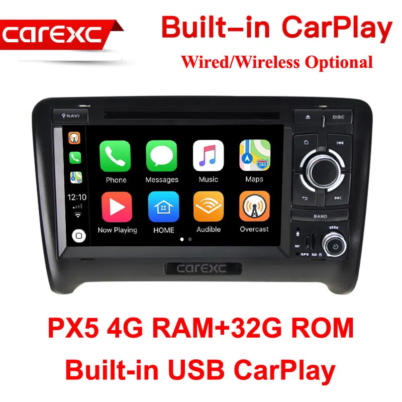 PX5 32G ROM CarExc 7 дюймов Android 9,0 Радио беспроводной CarPlay gps Навигация DVD плеер для Audi TT MK2 8J 2006 2007 2008 2009 2010 2011 2012 - Цвет: PX5 32G ROM