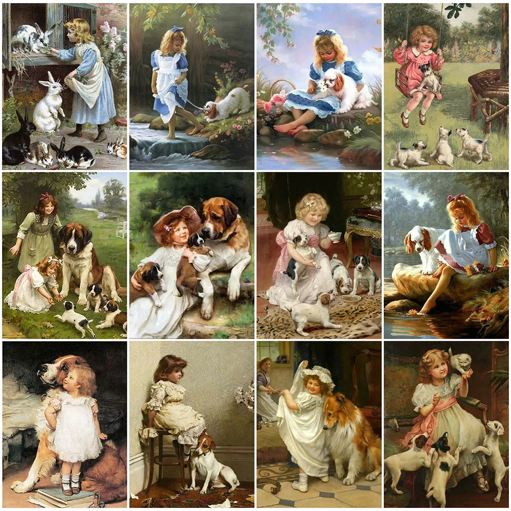 

MomoArt 5D DIY Diamond Painting Animal Dog Full Square Diamond Mosaic Portrait Cross Stitch Embroidery Rhinestones Handicraft