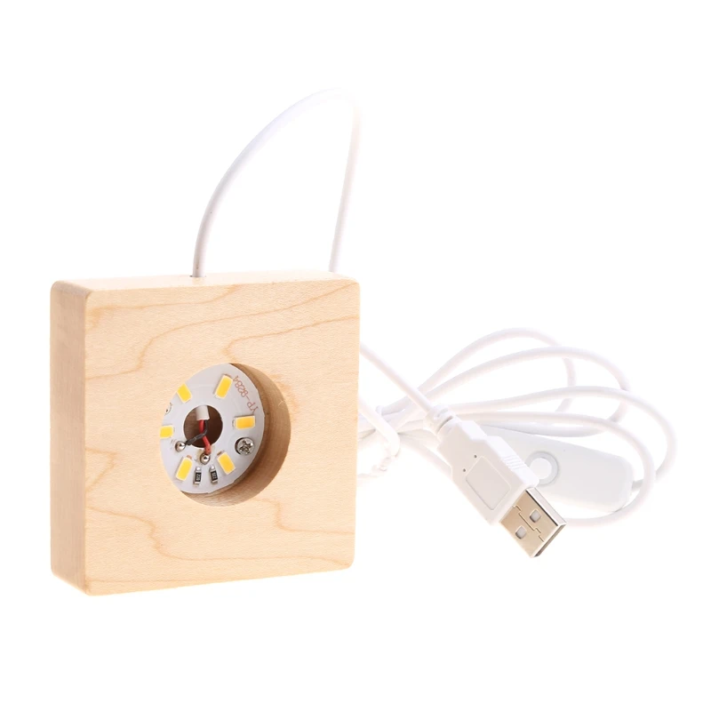 Светодиодный ночной Светильник деревянный квадратный Базовая деталь