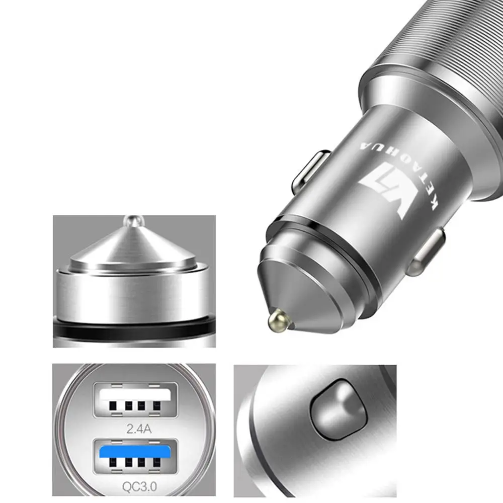 Автомобильное зарядное устройство с двумя usb портами адаптер для быстрой зарядки