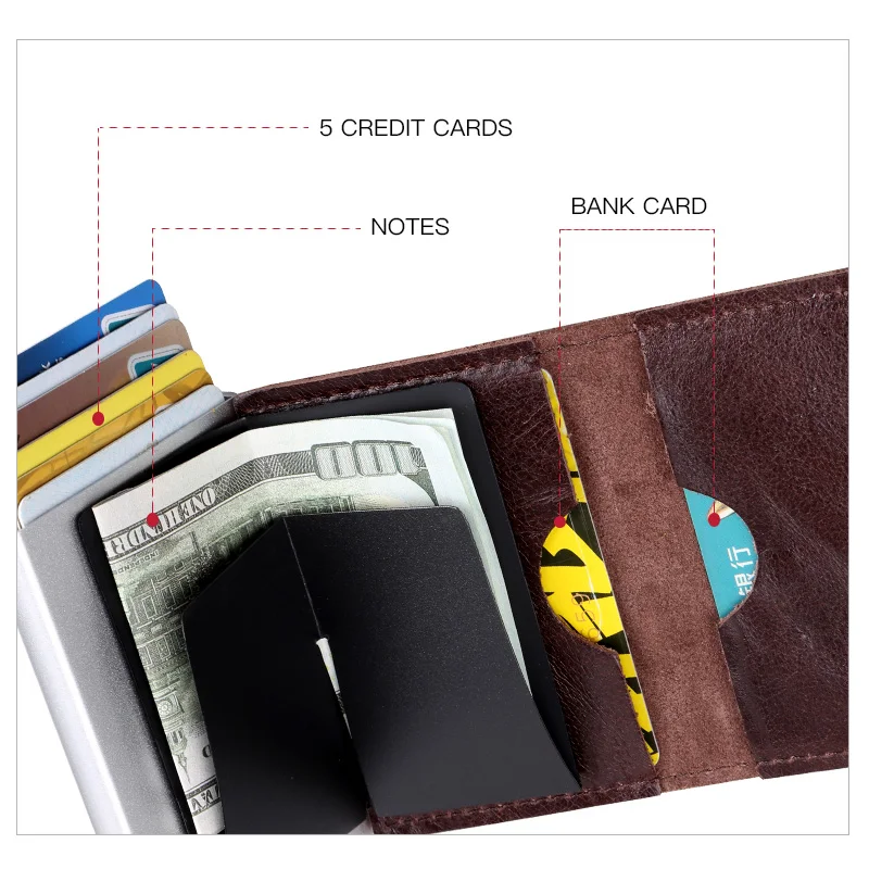 

PRAETOR 2020 Card Holder Wallet Credit Card Bank Card Passport Cover Travel Wallet Unisex Business Style Anti-Theft Brush-4/16 H