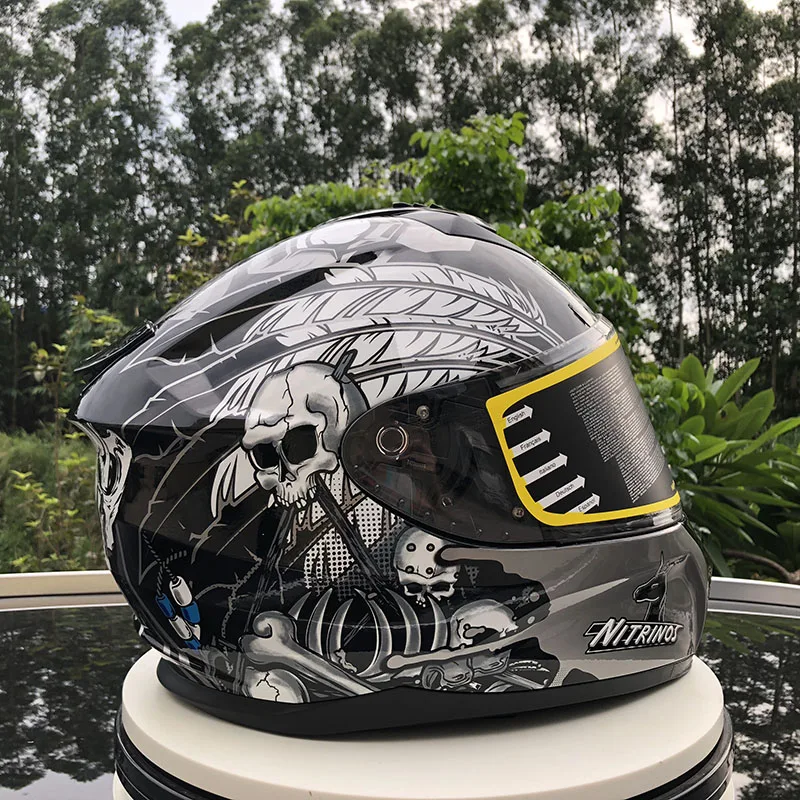 Бренд NITRINOS полный шлем для верховой езды шлемы Capacete двойной объектив защитный шлем хорошее качество ECE