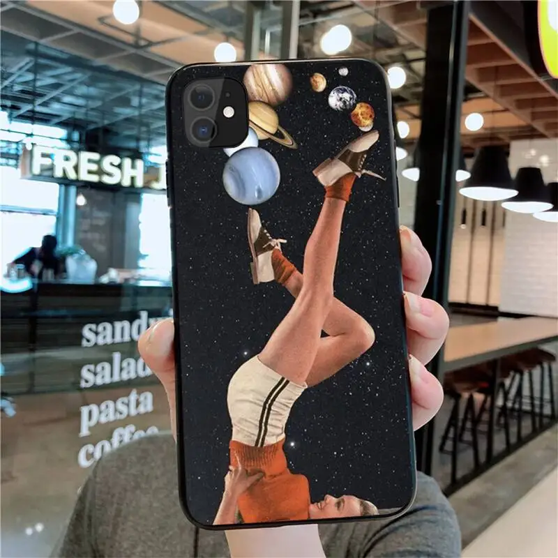 funny space moon astronaut phone case for iphone 12 pro max mini 11 pro xs max 8 7 6 6s plus x 5s se 2020 xr case free global shipping