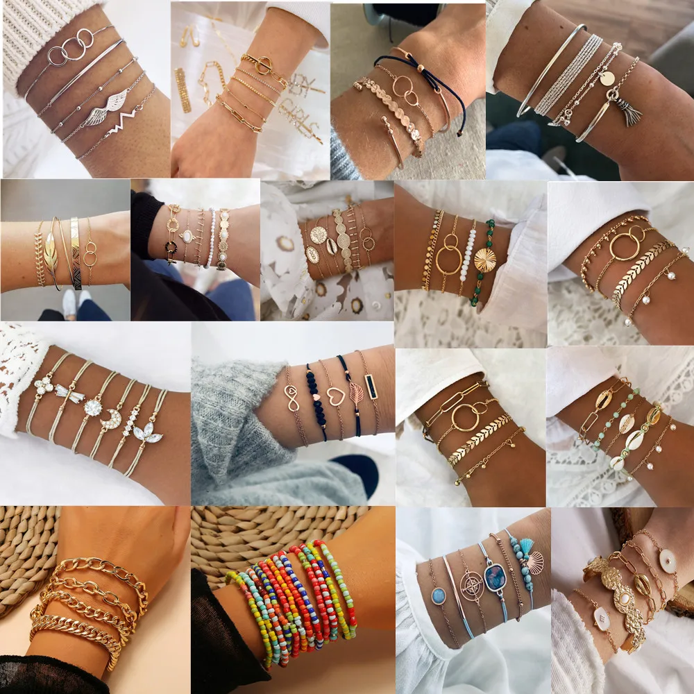 20 стилей простой геометрический жемчужный браслет с индивидуальным