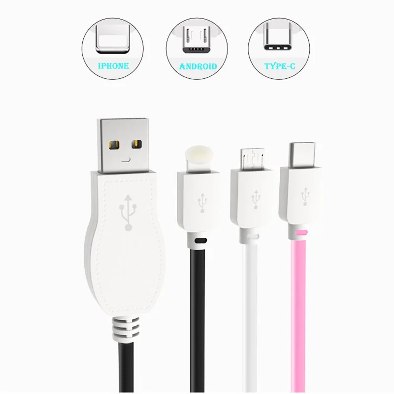 Видимая светящаяся музыкальная Голосовая линия передачи данных USB/type C умный