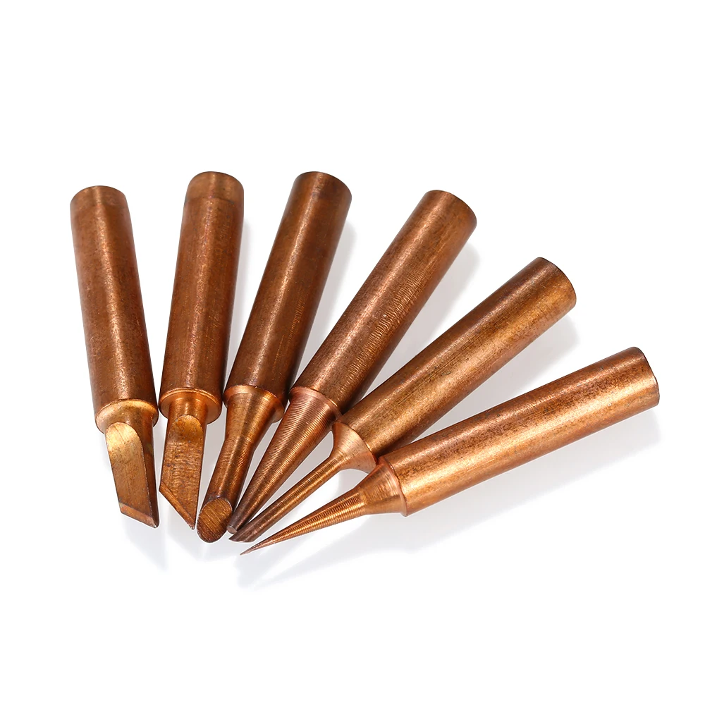 6 шт. наконечник припоя медь Бессвинцовая сварочная головка паяльник наконечники