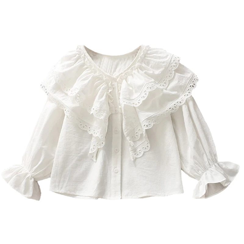 LHJ45White WeLaken/детские блузки для девочек; рубашка с кружевом; одежда для маленьких девочек; детские белые блузки и рубашки; детская одежда; топы - Цвет: LHJ45White