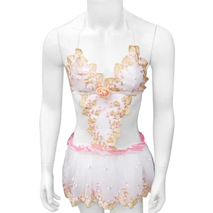 Кружевные мужские нижнее белье Sissy с вышивкой, Необычные экзотические платья, пикантные Костюмы для ролевых игр, Клубная одежда, кружевное платье, одежда для сна