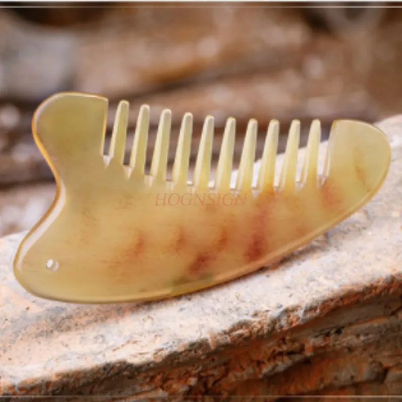 natural comb Horn Combs Authentic All-in-one Natural White-horn Head Massage Comb Hairbrush Hairdressing Supplies For Female