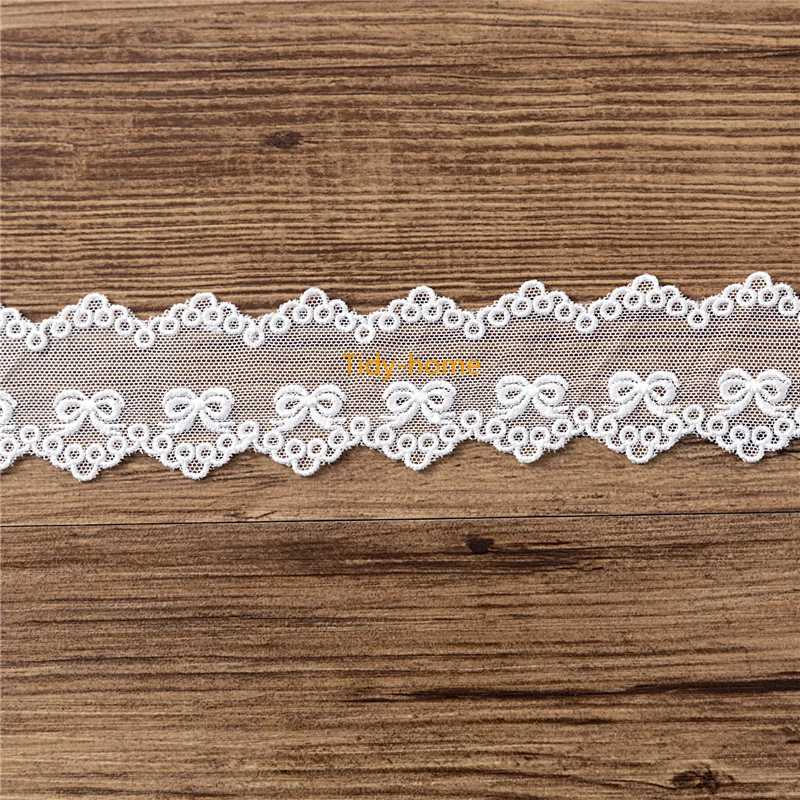 1 ярд новая белая вышивка бабочки кружевная отделка свадебное украшение лента