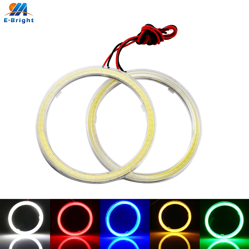 2 шт./компл. 12V COB Ангельские глазки Led Halo Кольца 60 мм 70 80 90 95 100 110 120 белого и синего