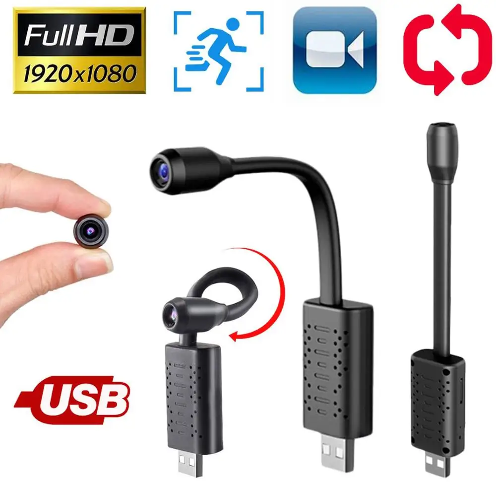 1080P мини USB Wifi камера наблюдения IP s HD Смарт AI Обнаружение человека V380 Pro Auido Запись