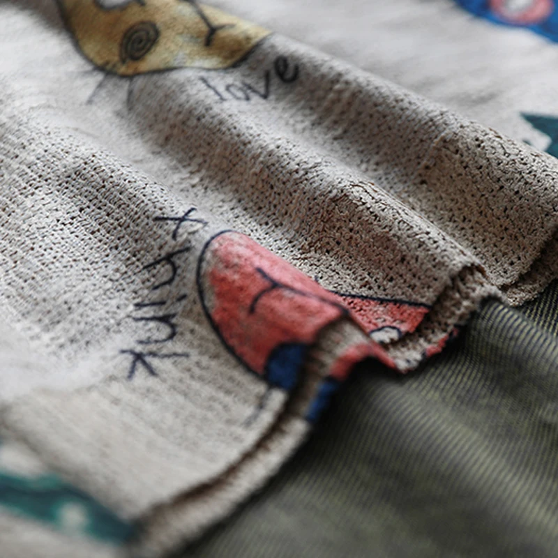 

Women Knit T Shirt Short Sleeve for Summer Print Retro Vintage Fashion Casual O Neck Loose Big New Female Flowers B04231200