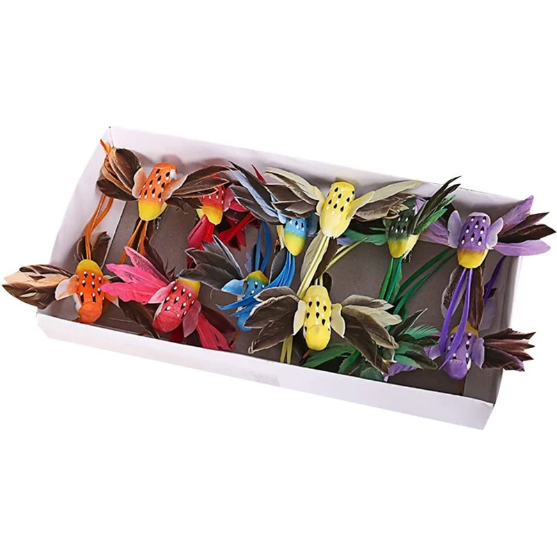 

12Pcs Simulation Birds Artificial Feather Foam Doves Wedding Valentines Day