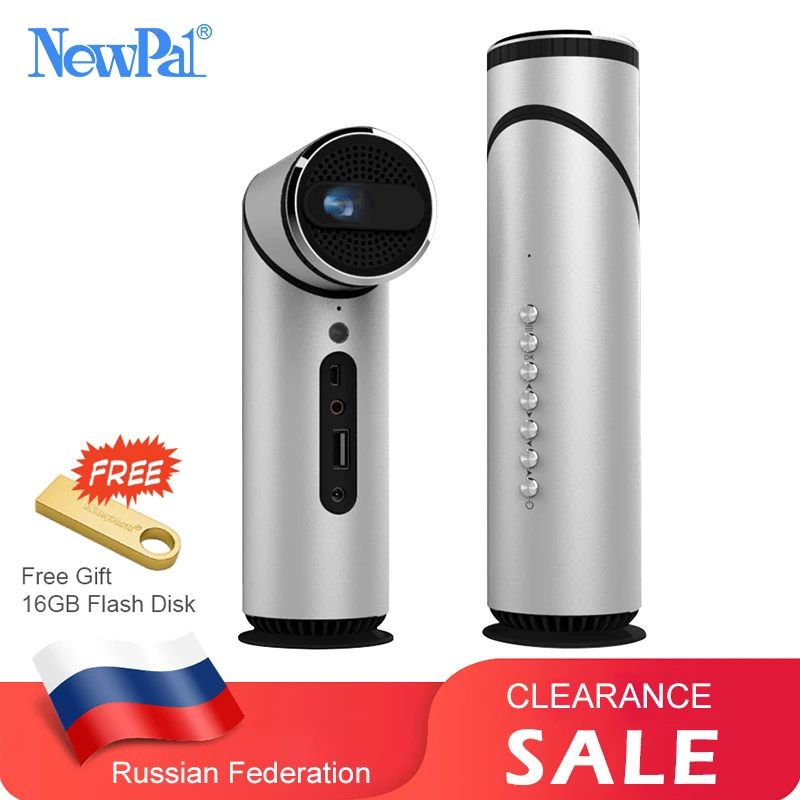 Newpal Мини проектор портативный 90 градусов Объектив Вращающийся DLP проекторы