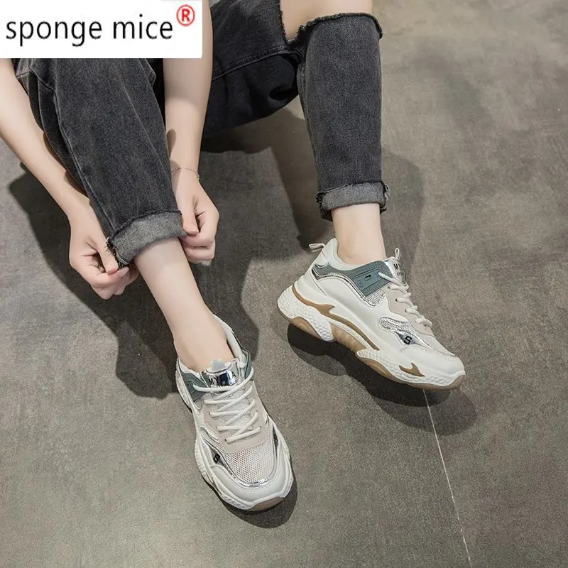 

Chunky Sneakers Women Fashion Designer Old Dad Shoes Comfortable Female Vulcanize Shoes Ladies Platform Footwear Tenis Feminino