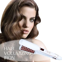 fluffy hair straightener volumizing iron digital flat iron with lcd display electric fluffy styling hair lifter salon tool