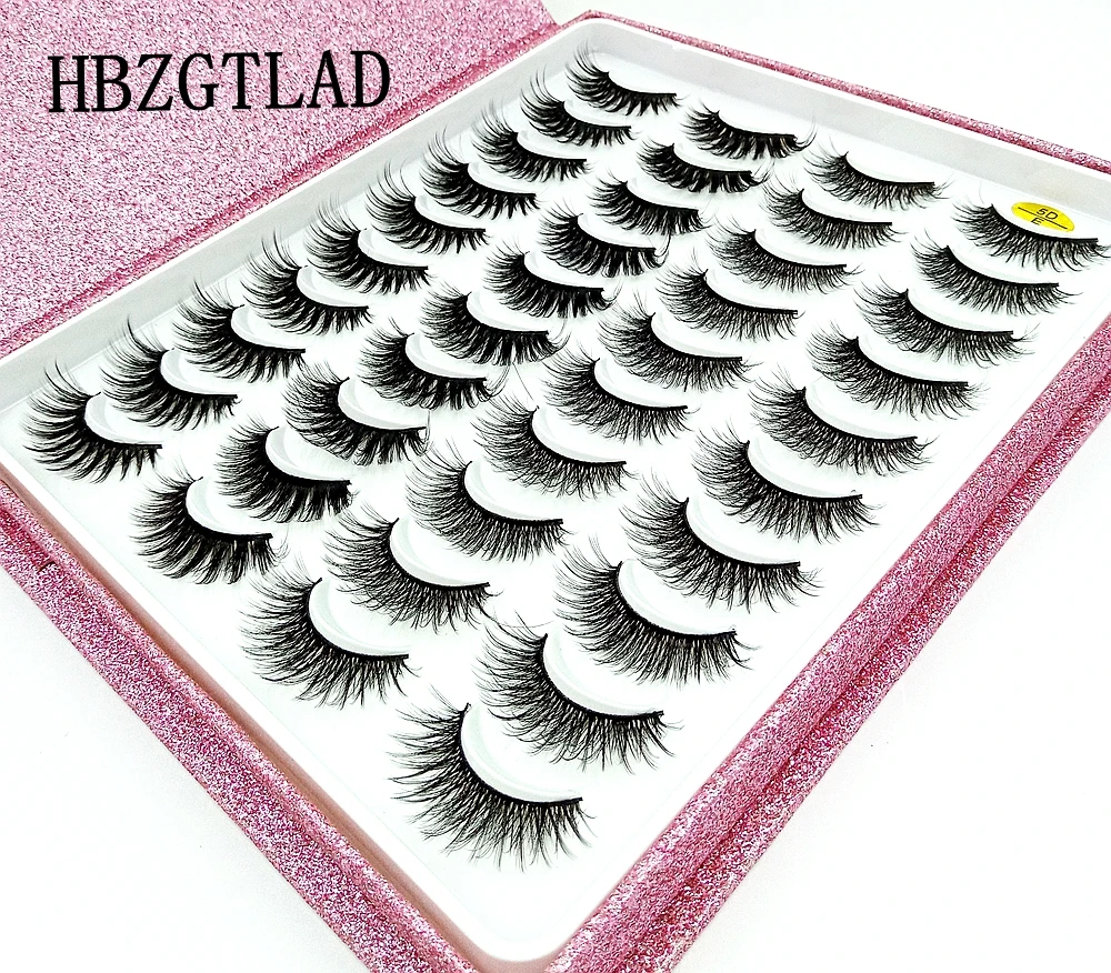 Вспышка Высококачественная упаковка 20 пар 100% норковые ресницы 3D натуральные