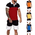 Для мужчин комплекты Для мужчин 2 шт Повседневное с О-образным вырезом футболки с коротким рукавом и подходят спортивные брюки для девочек, комплект с шортами, мужские ropa hombre camiseta; футболки