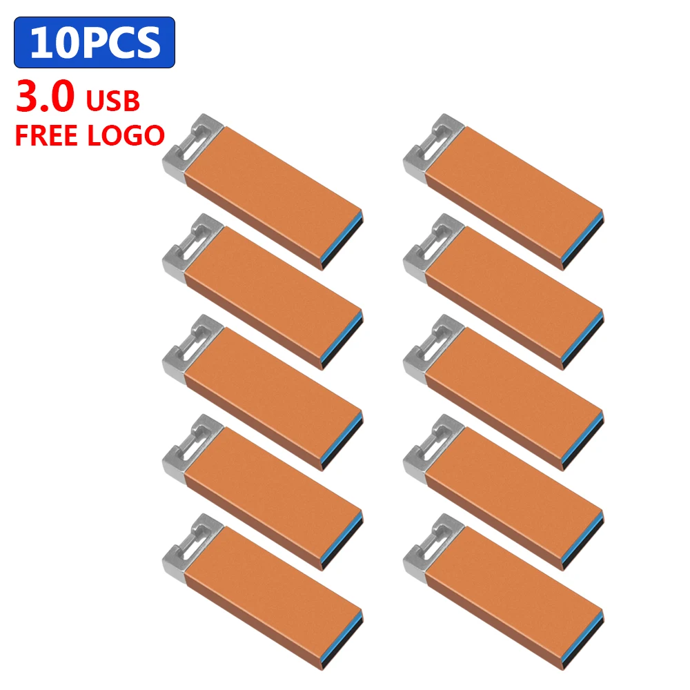 

bulk 10pcs free Customize logo USB 3.0 USB Waterproof Flash Drive Metal 8GB 32GB 64GB 128GBHigh Speed usb Memory Stick Pen drive