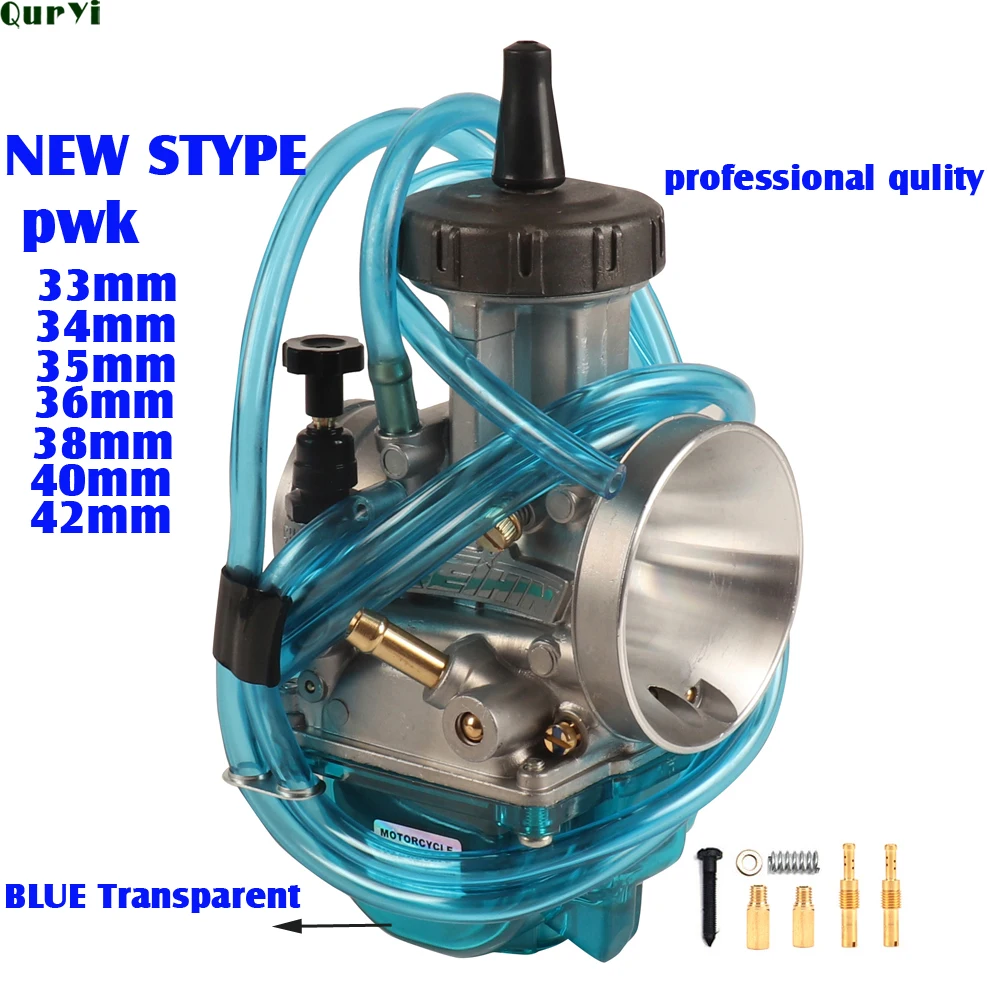 

33 34 35 36 38 40 42mm Motorcycle PWK Carburetor With Blue Transparent For 2/4T Scooter ATV Dirt Bike