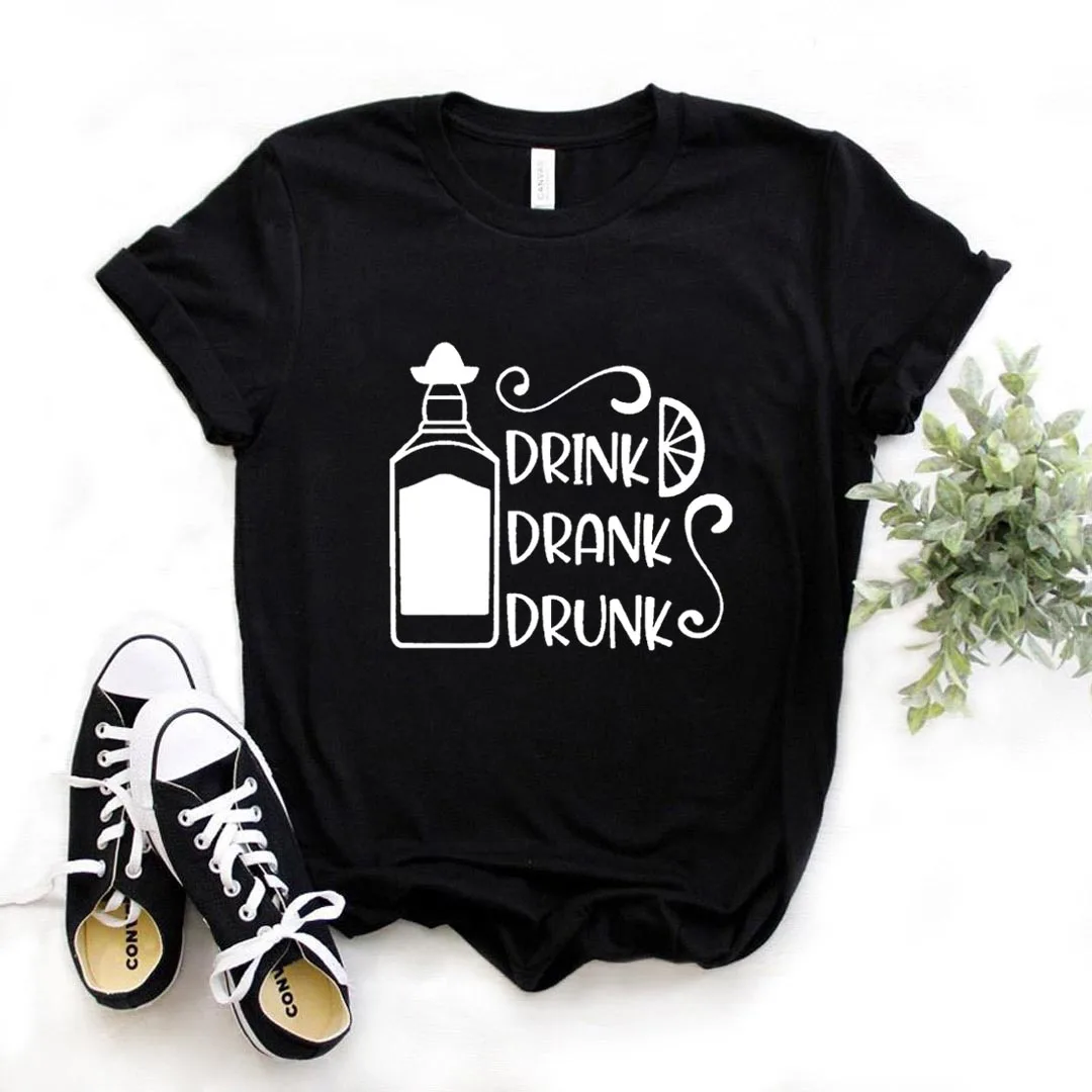 

Drink Drank Drunk Print Women T Shirt Short Sleeve O Neck Loose Women Tshirt Ladies Fashion Tee Shirt Tops Camisetas Mujer