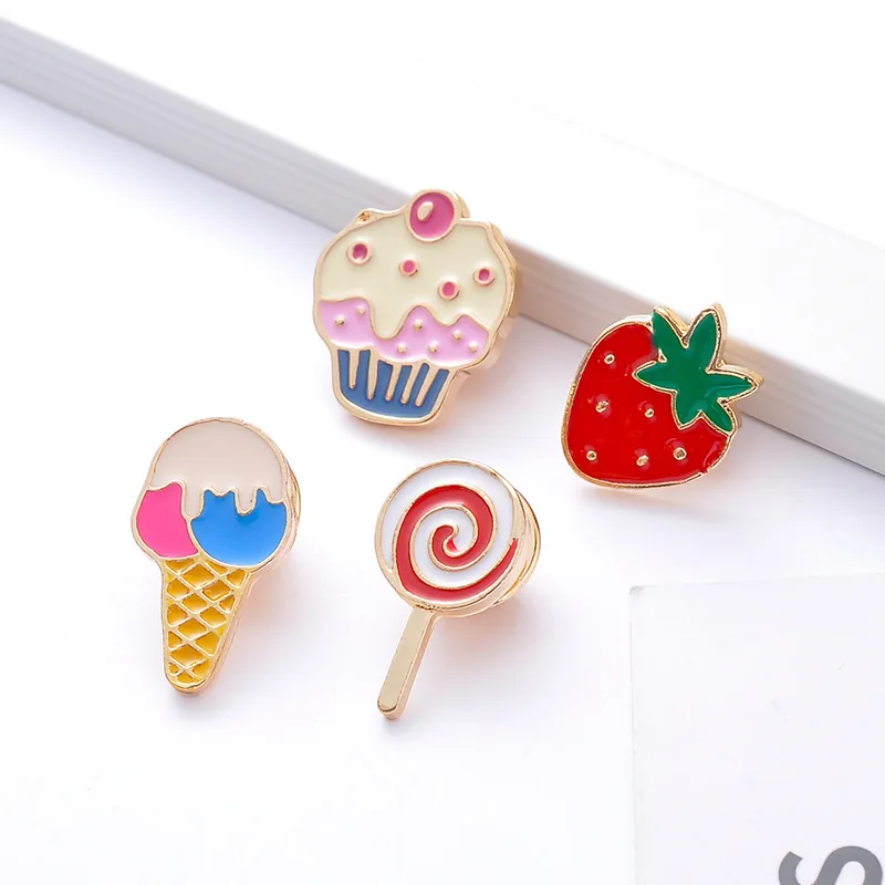 Набор с эмалью из мультфильма брошь оптовая продажа мороженое торт леденцов
